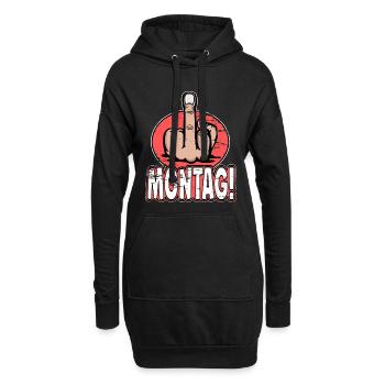 Mittelfinger Stinkefinger Montag Design used - Hoodie-Kleid - Schwarz - Vorne