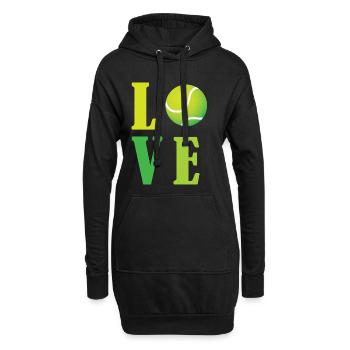 J’adore le tennis - Sweat-shirt à capuche long Femme - noir - Devant