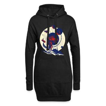 Astronaute au portail cosmique - Sweat-shirt à capuche long Femme - noir - Devant