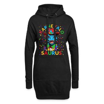 Costume de dinosaure Dino confettis de Carnaval de Cologne - Sweat-shirt à capuche long Femme - noir - Devant