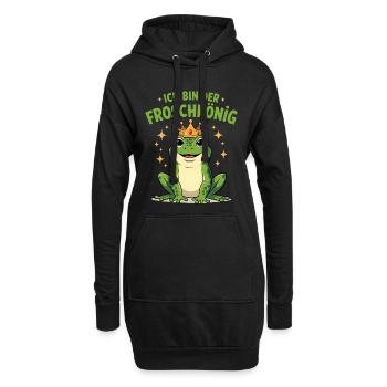 Costume de Prince Grenouille Carnaval de la Couronne de Grenouille Carnaval - Sweat-shirt à capuche long Femme - noir - Devant