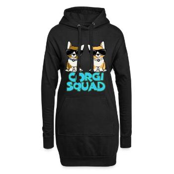 Corgi Squad – Cadeau pour les amoureux des chiens - Sweat-shirt à capuche long Femme - noir - Devant