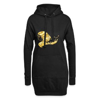 Sternzeichen Jungfrau - Hoodie-Kleid - Schwarz - Vorne