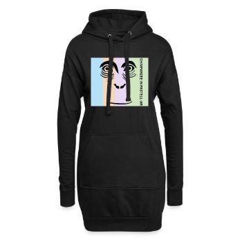 Chimpanzee in Pastell - Der intelligente Primat - Hoodie-Kleid - Schwarz - Vorne