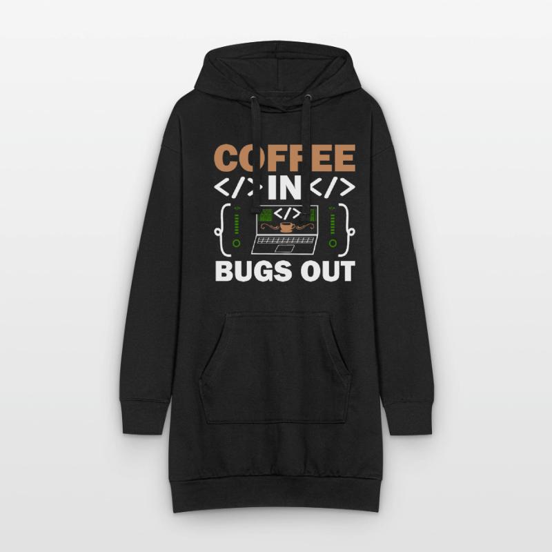 Kaffee-Codierung Programmierer Programmierer Entwickler Nerd Coff Hoodie-Kleid