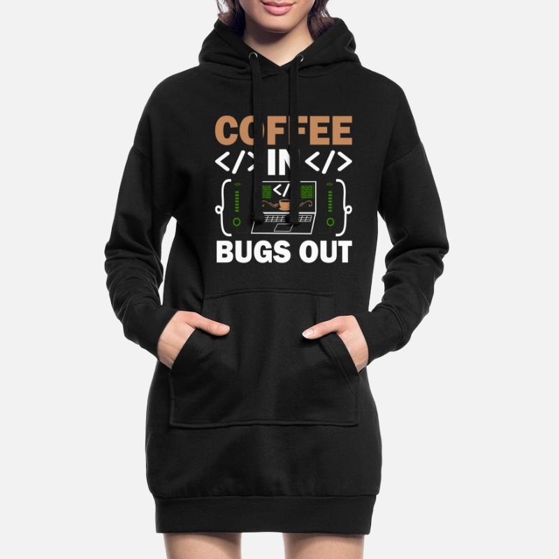 Kaffee-Codierung Programmierer Programmierer Entwickler Nerd Coff Hoodie-Kleid