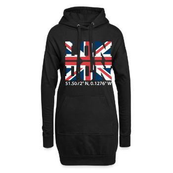 London - Hoodie-Kleid - Schwarz - Vorne