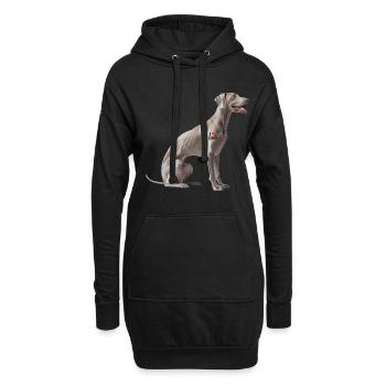 Le père du braque de Weimar Wapa - Sweat-shirt à capuche long Femme - noir - Devant