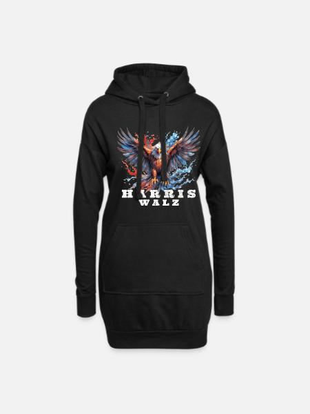 Kamala Harris & Tim Walz 2024 Vintage Shirt - Hoodie-Kleid - Schwarz