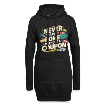 Ne quittez jamais la maison sans un coupon Économisez - Sweat-shirt à capuche long Femme - noir - Devant