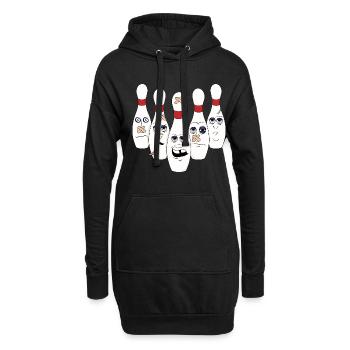 bowling - Sweat-shirt à capuche long Femme - noir - Devant
