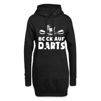 Bock auf Darts - Spruch - lustiges Wortspiel - Hoodie-Kleid - Schwarz - Vorne