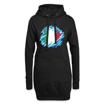 Italien Fahne Vintage Italienische Fahne Used Look - Hoodie-Kleid - Schwarz - Vorne
