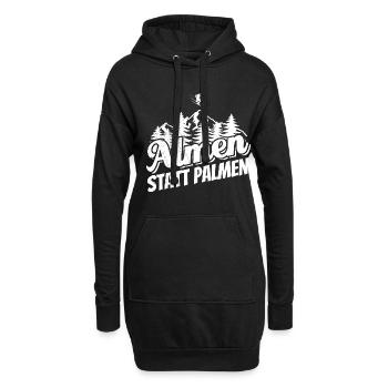 Almen statt Palmen Ski, Apres Ski, Wintersport - Hoodie-Kleid - Schwarz - Vorne