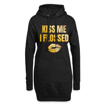Küss mich ich Zahnseide Zahnarzt Dentalhygieniker Zahnarzt - Hoodie-Kleid - Schwarz - Vorne