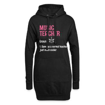Professeur de musique identique à un professeur normal, juste beaucoup C - Sweat-shirt à capuche long Femme - noir - Devant
