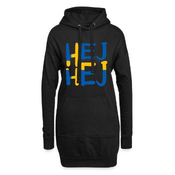 HEJ HEJ SUÈDE - Sweat-shirt à capuche long Femme - noir - Devant