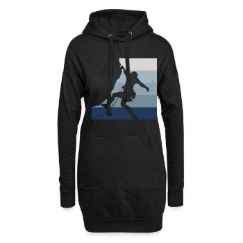 Retro Graphic Climbing Bouldering Rock Climber Mou - Hoodie-Kleid - Schwarz - Vorne