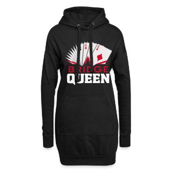 Cadeau pour le jeu de cartes Bridge - Sweat-shirt à capuche long Femme - noir - Devant