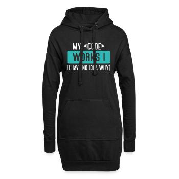 My Code Works, I Have No Idea Why - Sweat-shirt à capuche long Femme - noir - Devant