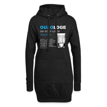 Ouzologe Saufen JGA Männertag Party Ouzo - Hoodie-Kleid - Schwarz - Vorne