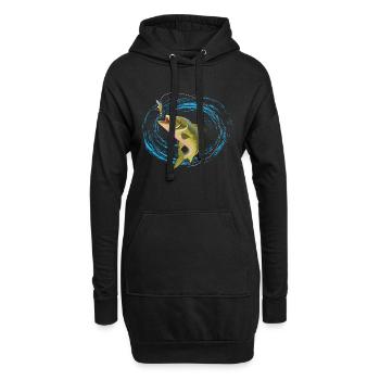 Cadeau de pêche au nord pêcheur pêche sur glace - Sweat-shirt à capuche long Femme - noir - Devant