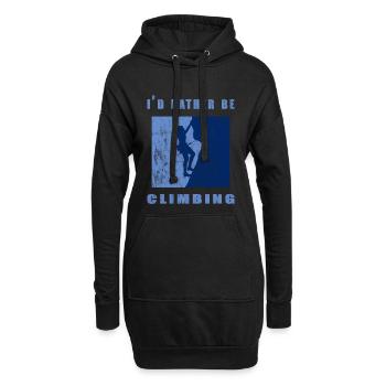 Je préfère grimper - Sweat-shirt à capuche long Femme - noir - Devant