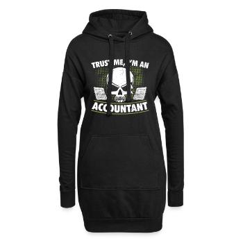 Totenkopf Steuerberater - Hoodie-Kleid - Schwarz - Vorne