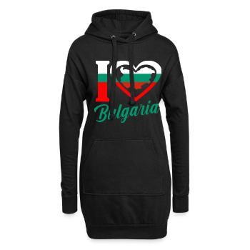 Bulgarien - Hoodie-Kleid - Schwarz - Vorne