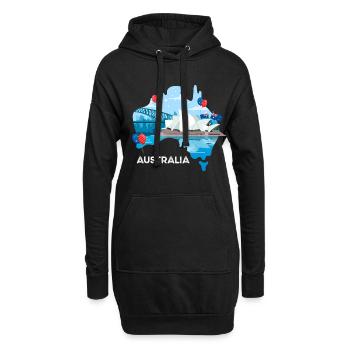 Australie - Sweat-shirt à capuche long Femme - noir - Devant