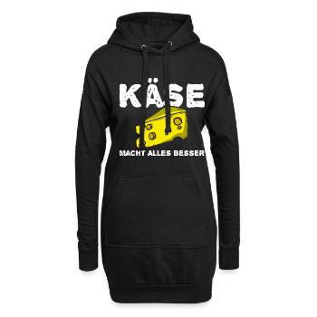 Käse - Hoodie-Kleid - Schwarz - Vorne