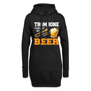Trombone trombone trombone trombone don trombones - Sweat-shirt à capuche long Femme - noir - Devant