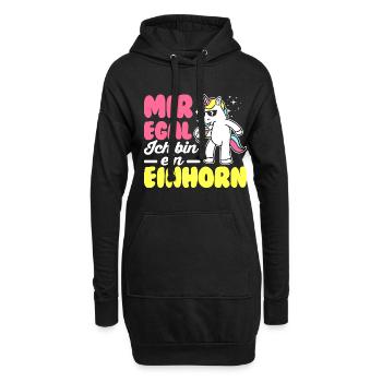 Mir Egal Ich Bin Ein Einhorn Regenbogen Süß Glitze - Hoodie-Kleid - Schwarz - Vorne