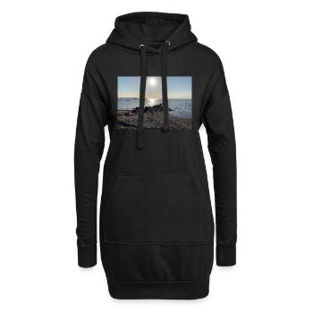 Mer Baltique avec soleil - Sweat-shirt à capuche long Femme - noir - Devant