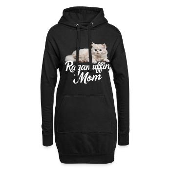 Katze Ragamuffin Geschenk - Hoodie-Kleid - Schwarz - Vorne