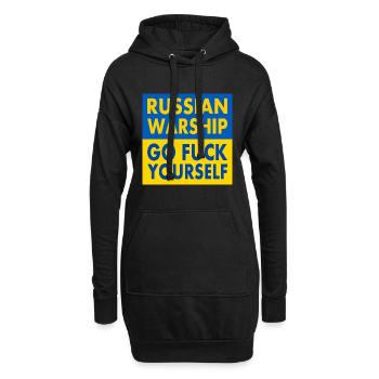 russian warship go f yourself - Sweat-shirt à capuche long Femme - noir - Devant
