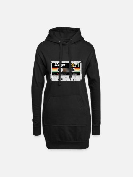 Vintage cassette 1971 Retro Classic year of birth - Hoodie Dress - black