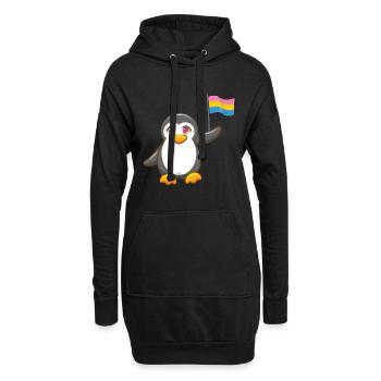 Gay Pride Antarctique Animal Pingouin Pansexuel LGBT - Sweat-shirt à capuche long Femme - noir - Devant