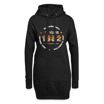 72 Jahre alt Baujahr 1952 Jahrgang Februar 1952 - Hoodie-Kleid - Schwarz - Vorne