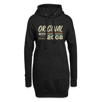 Original 2008 Retro Birthday Gift Born in 2008 - Hoodie Dress - black - Front