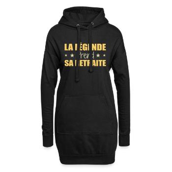 La légende prend sa retraite pension retraité - Sweat-shirt à capuche long Femme - noir - Devant