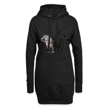 Nilpferd - Hoodie-Kleid - Schwarz - Vorne