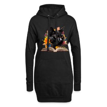 Bombay-Katze Lesen Buch - Hoodie-Kleid - Schwarz - Vorne