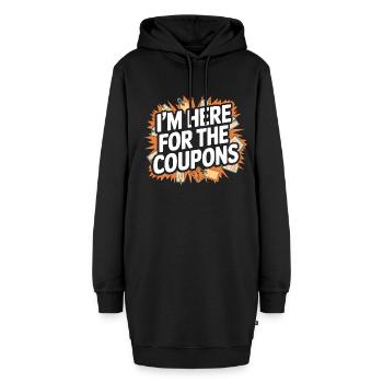 Ich bin hier für die Coupons Couponer Shopper Speichern - Hoodie-Kleid - Schwarz - Vorne