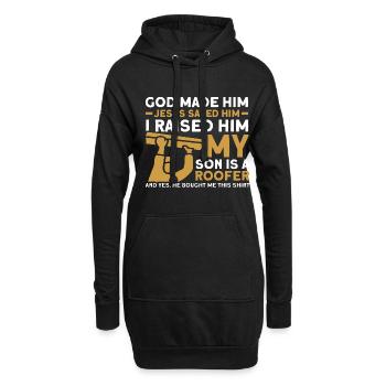 Mon fils Père Couvreur Père Famille - Sweat-shirt à capuche long Femme - noir - Devant