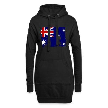 Australien Flagge Down Under Australische Fahne - Hoodie-Kleid - Schwarz - Vorne