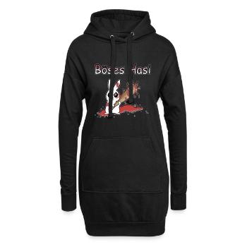 Böses Hasi - Hoodie-Kleid - Schwarz - Vorne