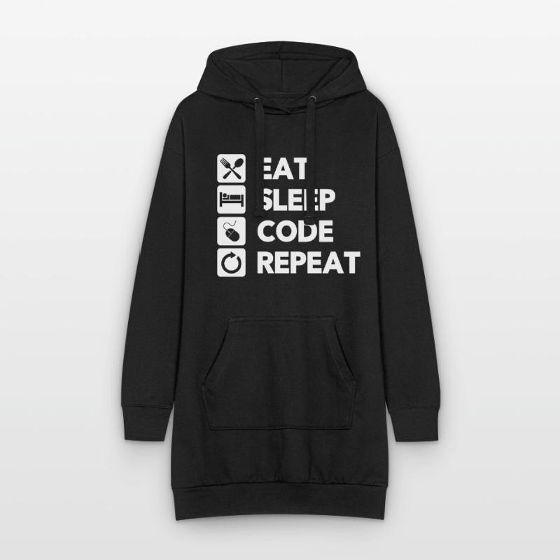 Eat Sleep Code Repeat Coder Programmer Software De Hoodie-Kleid