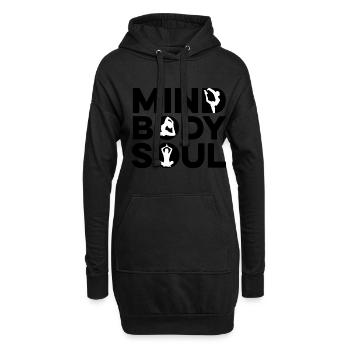 Mind Body Soul Meditate Spirituality Relaxation Me - Hoodie-Kleid - Schwarz - Vorne