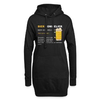 Bier Sommelier Bier Saufen JGA Hopfen Männertag - Hoodie-Kleid - Schwarz - Vorne